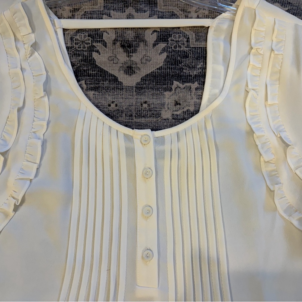 Daniel Rainn Ivory Ruffle Blouse - Picture 2 of 8